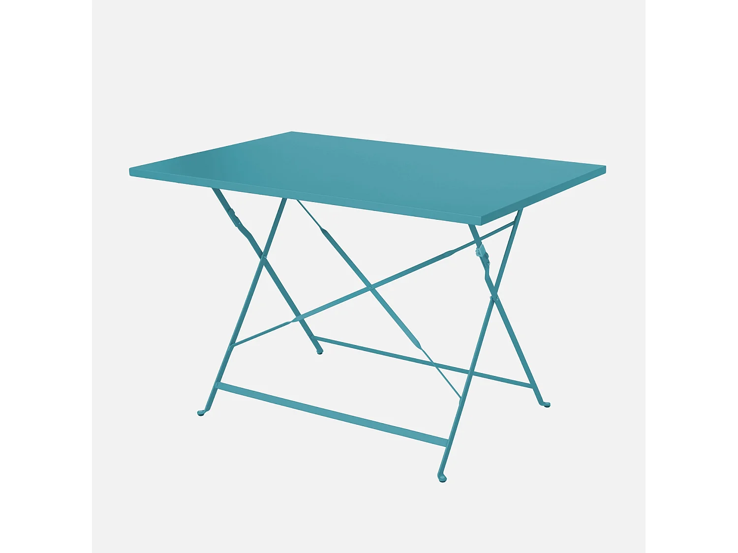 Set mesa de jardín bistró plegable de acero con 4 sillas, 110cm azul