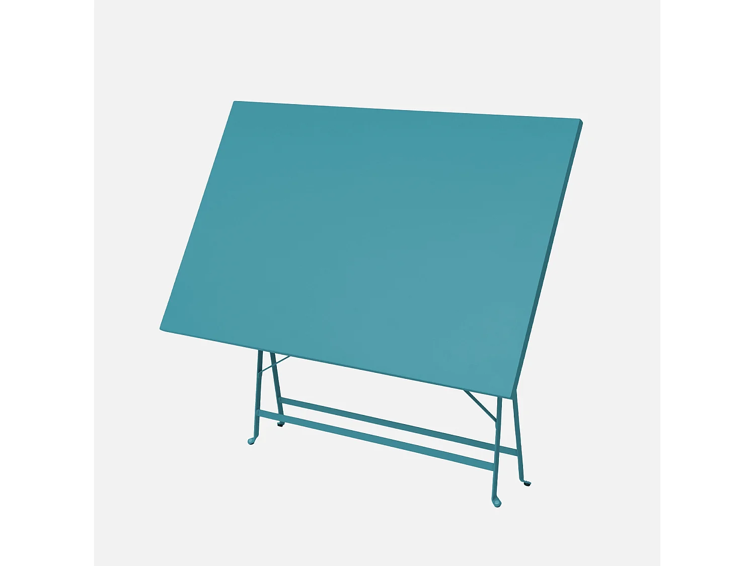 Set mesa de jardín bistró plegable de acero con 4 sillas, 110cm azul