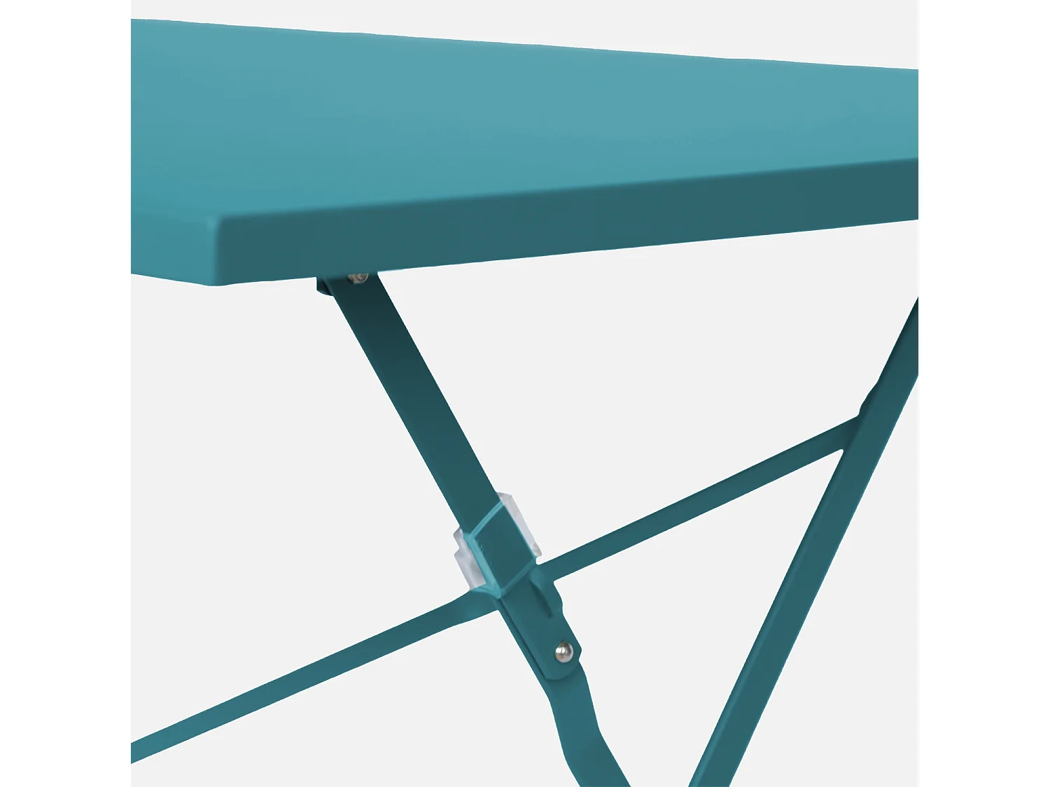 Set mesa de jardín bistró plegable de acero con 4 sillas, 110cm azul