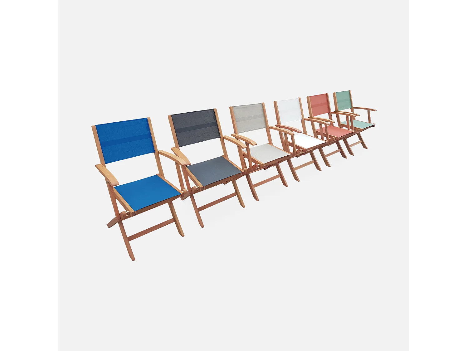 Mesa de jardín extensible de madera + 10 sillas madera