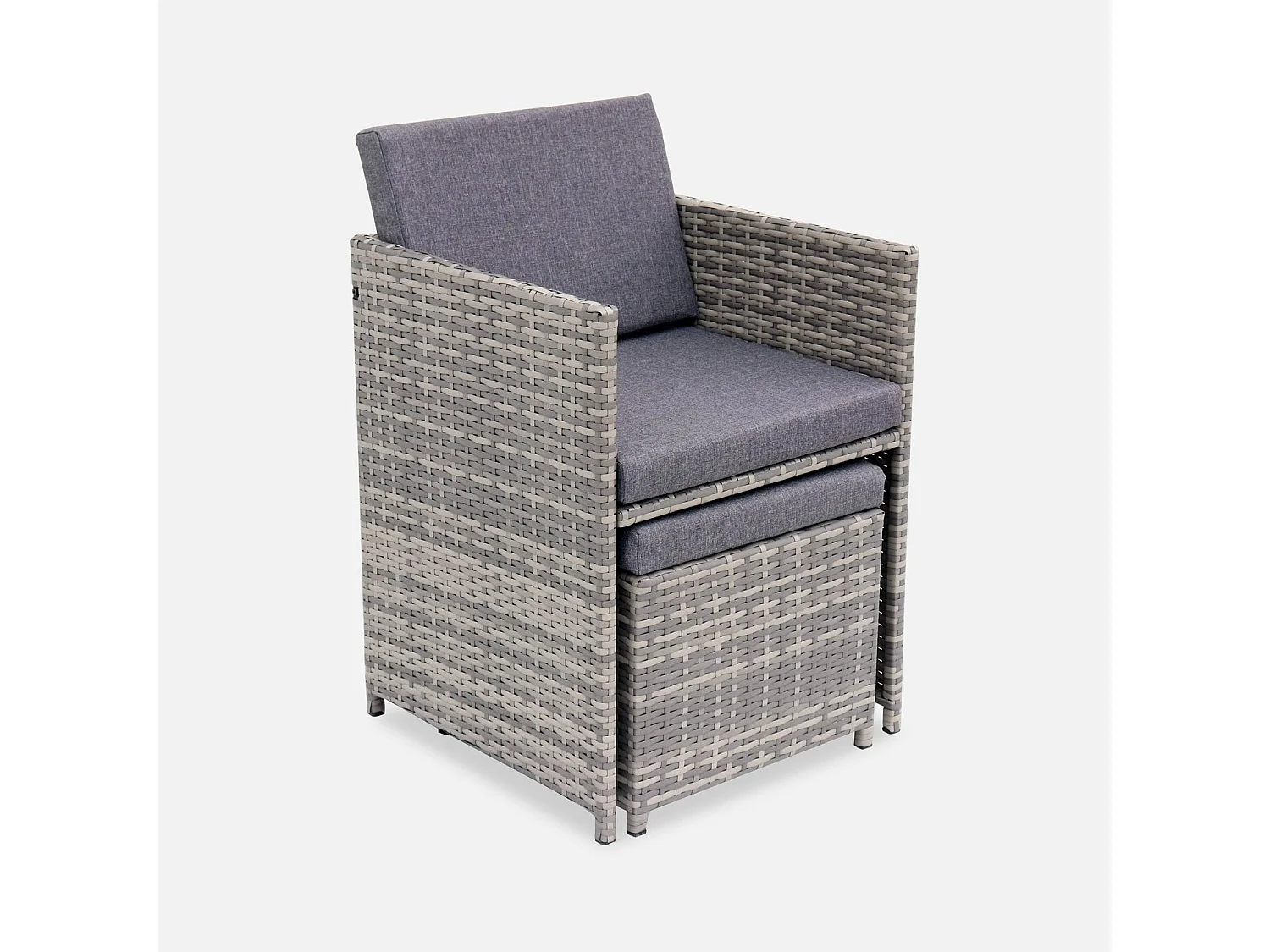 Set tavolo da giardino in resina intrecciata, 6-10 posti, scala di