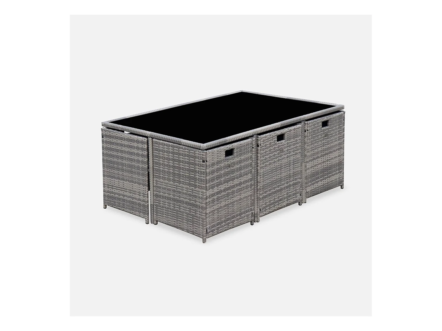 Mesa de jardín de resina de 10 plazas varios tonos de grises