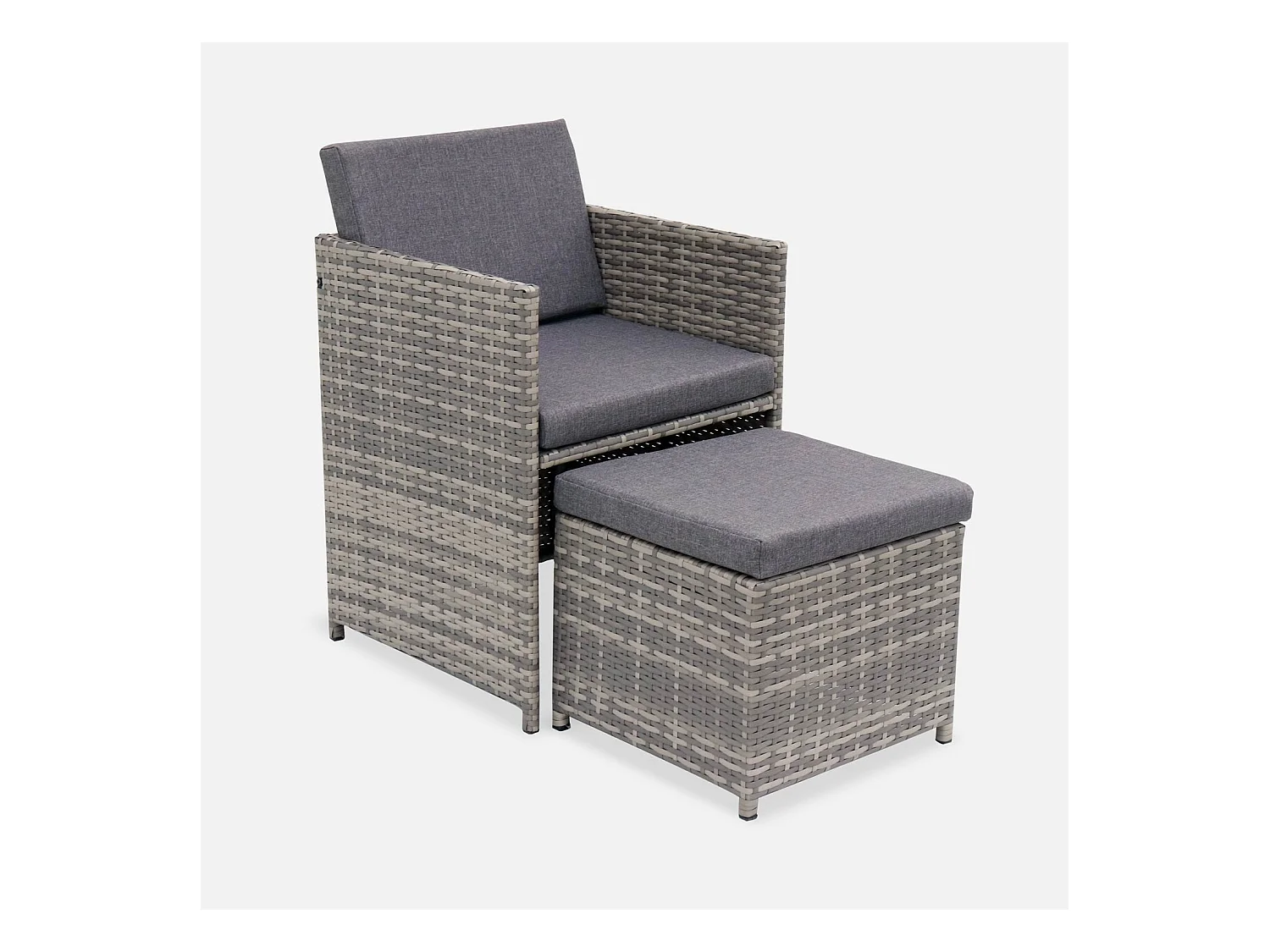 Mesa de jardín de resina de 10 plazas varios tonos de grises