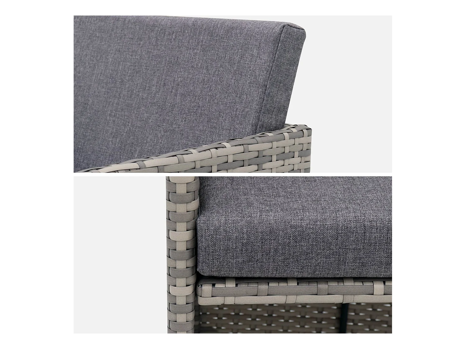 Mesa de jardín de resina de 10 plazas varios tonos de grises