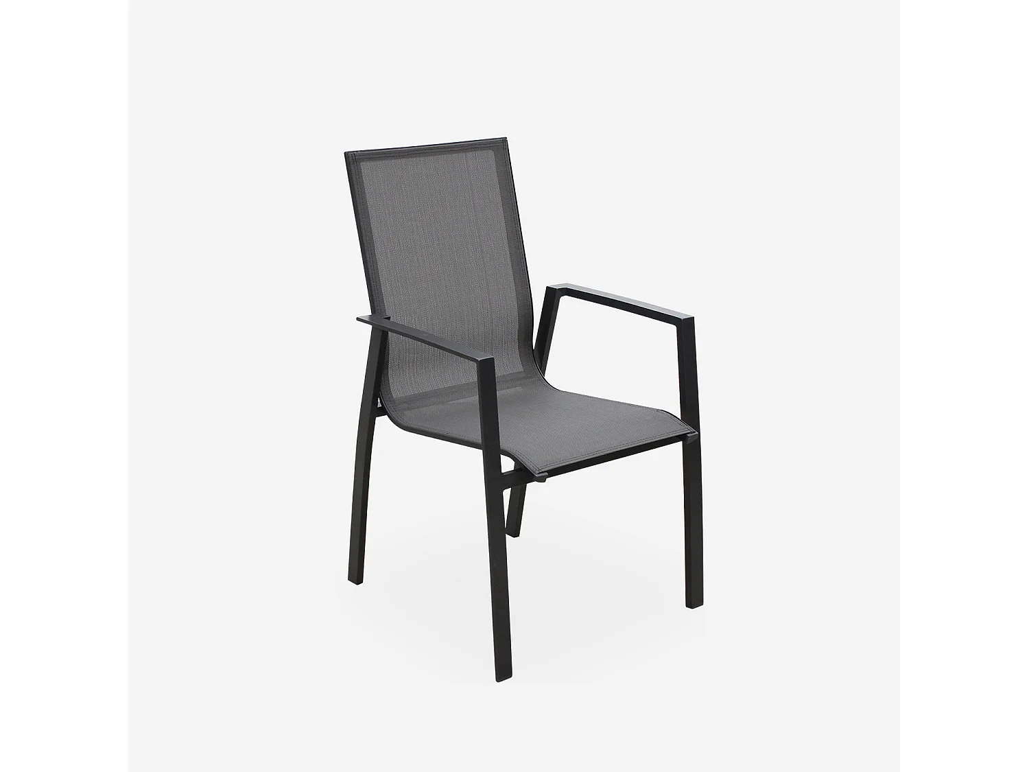 Set tavolo da giardino allungabile in alluminio, 8 sedie, grigio scuro