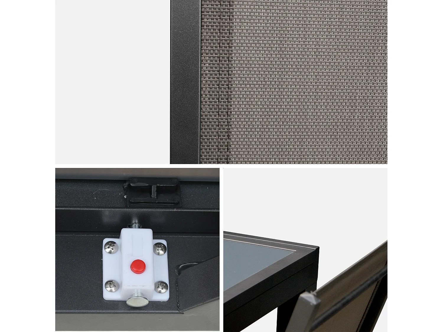 Mesa de jardín extensible de aluminio con 6 sillas gris