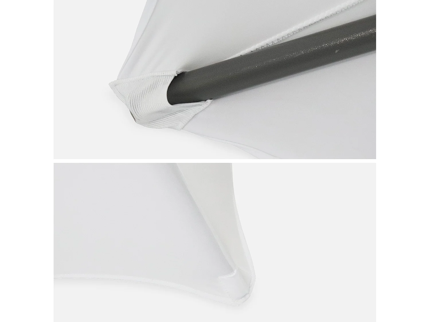 Set di 2 tavoli pieghevole con copertura protettiva, bianco