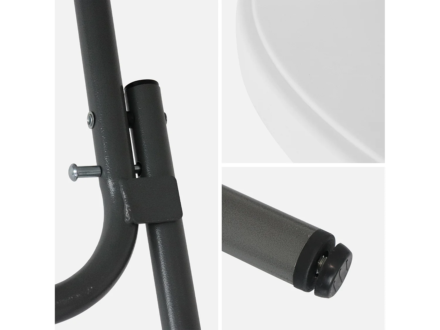 Set di 2 tavoli pieghevole con copertura protettiva, bianco