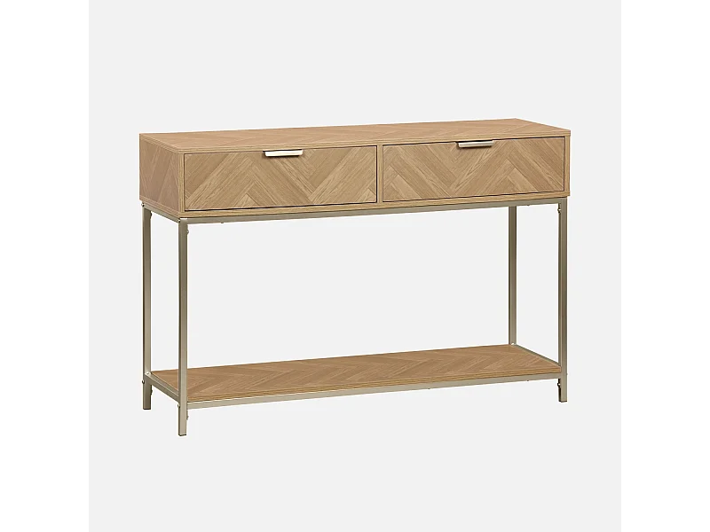 Console. Budapest. deux tiroirs. une étagère. L 110 x l 35 x H 75cm