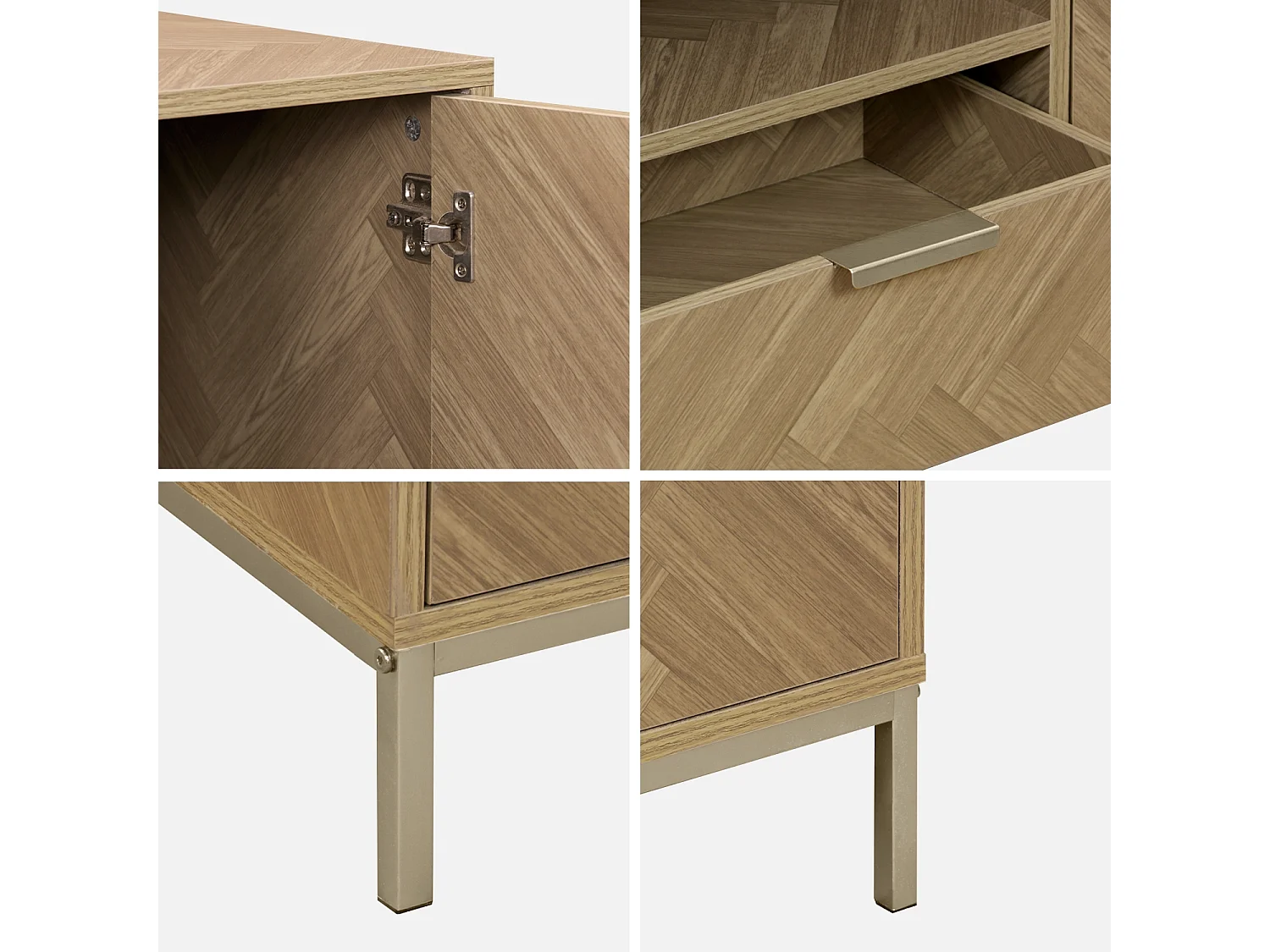 Mueble tv efecto madera en espiga 120cm natural