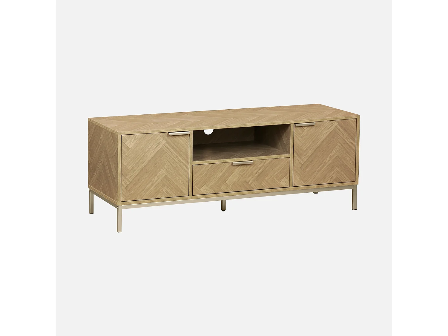 Meuble TV. Budapest. deux portes. 1 niche. deux étagères. 1 tiroir  L 120 x l 40 x H 45cm