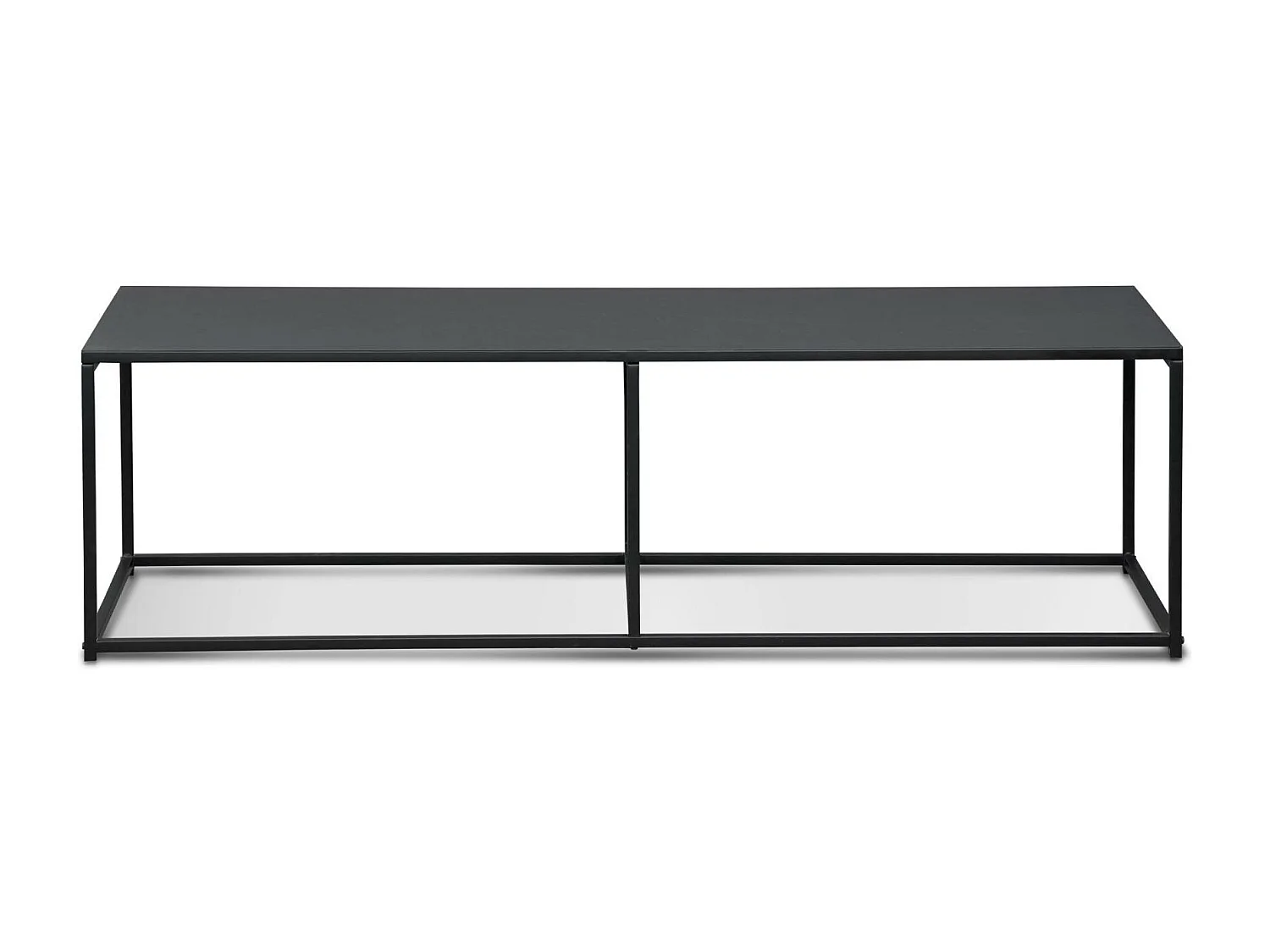 Meuble TV en métal noir 140x40x40cm - barre de renfort