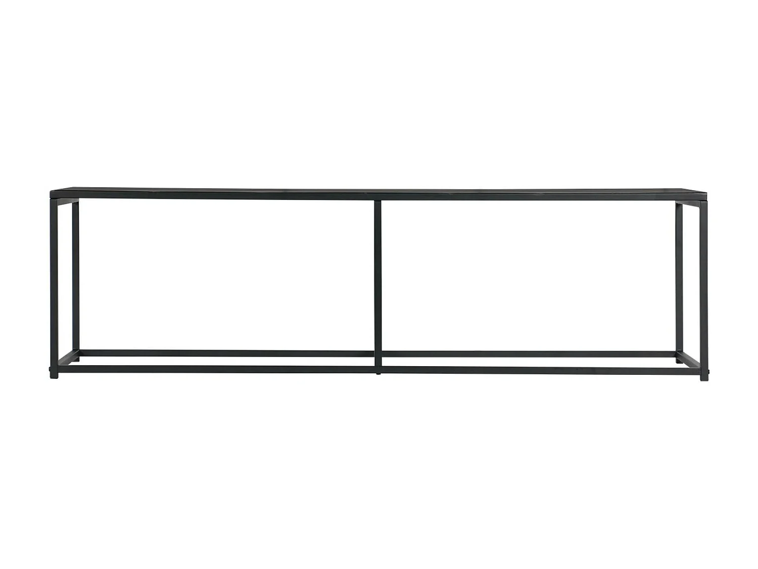 Meuble TV en métal noir 140x40x40cm - barre de renfort