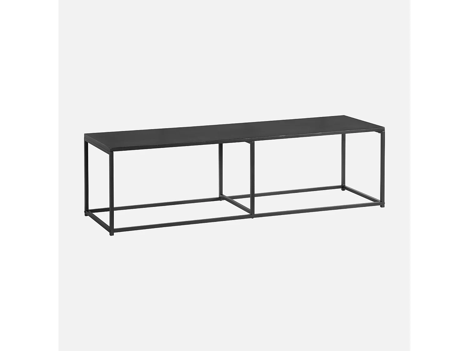 Mueble tv de metal con barra de refuerzo, 140cm negro