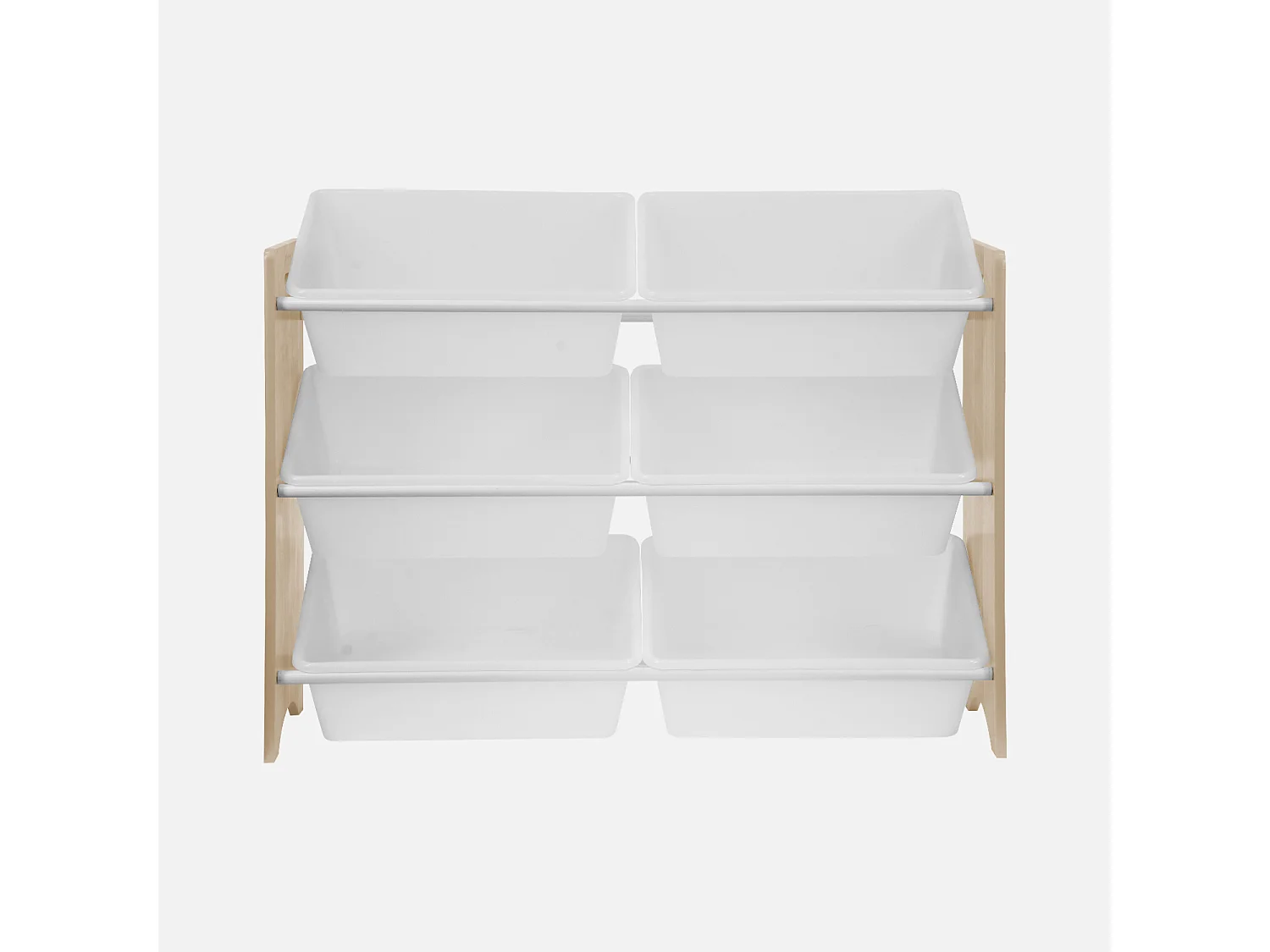Meuble de rangement pour enfant avec 6 casiers - Tobias - MDF décor bois naturel. L 84 x P 29.5 x H 60cm