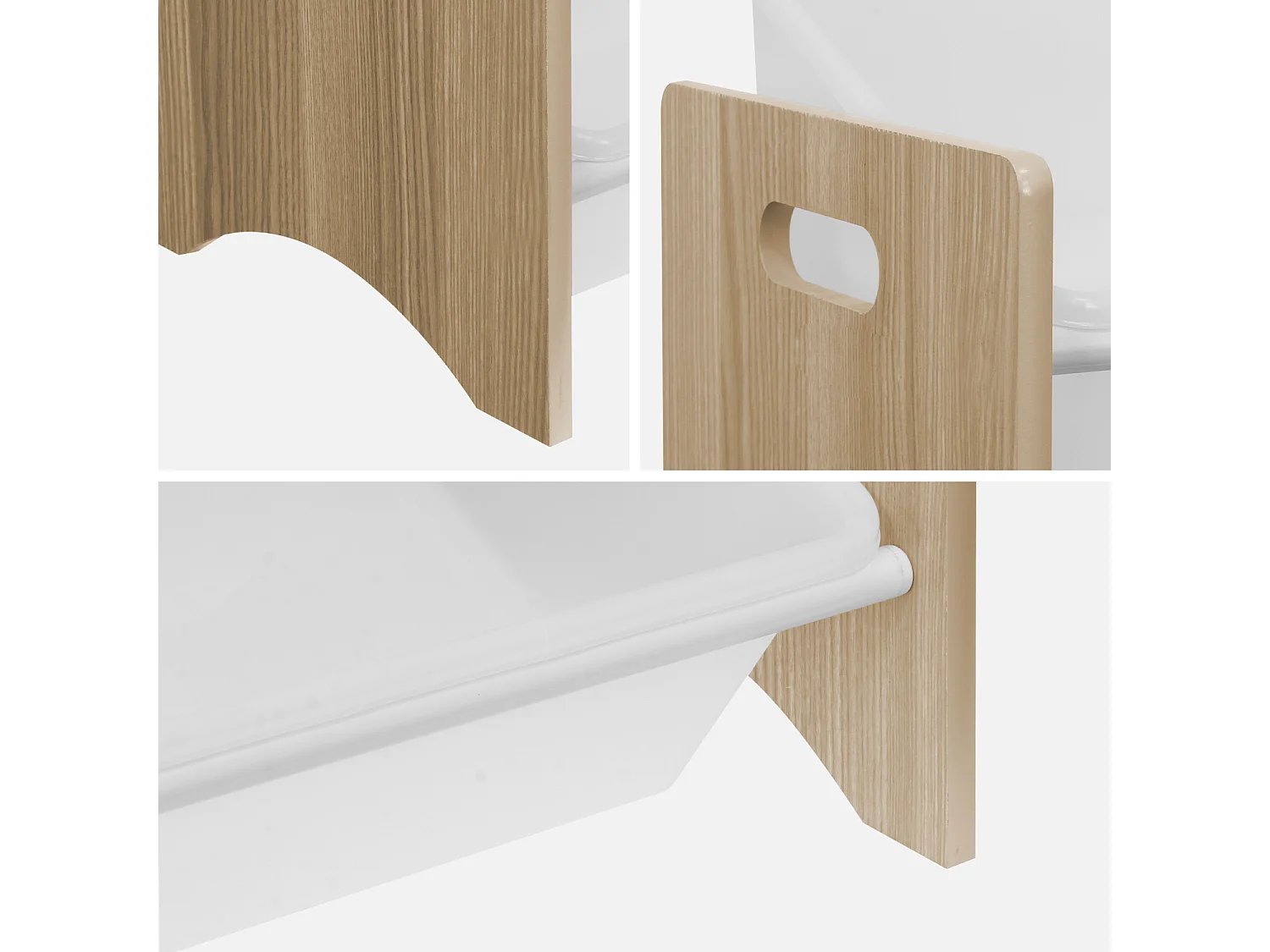 Meuble de rangement pour enfant avec 6 casiers - Tobias - MDF décor bois naturel. L 84 x P 29.5 x H 60cm