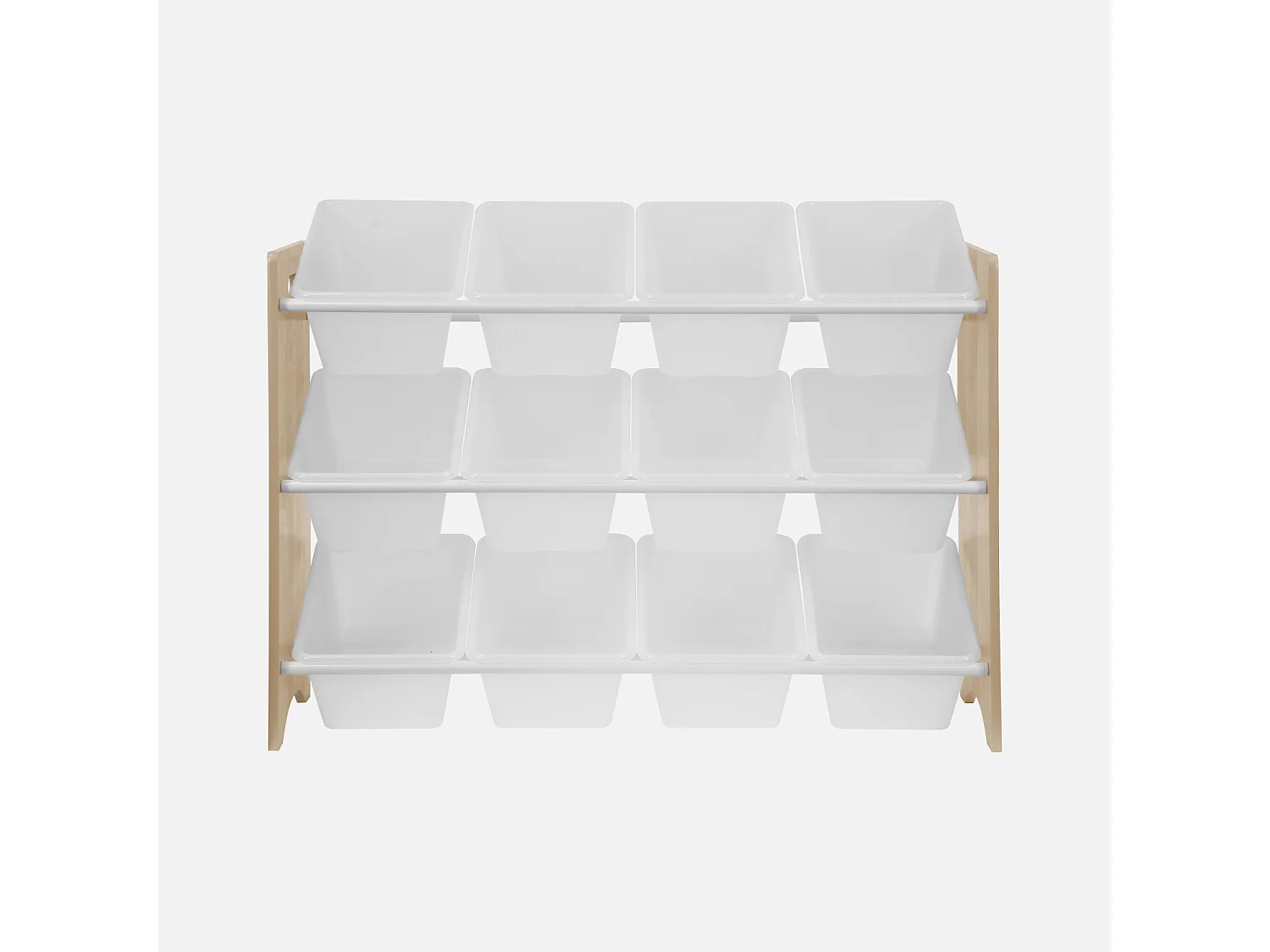 Almacenamiento infantil para juguetes, 12 compartimentos natural