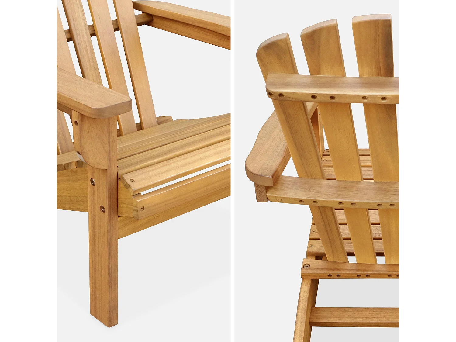 Sillón infantil adirondack de madera, set de 2 teck