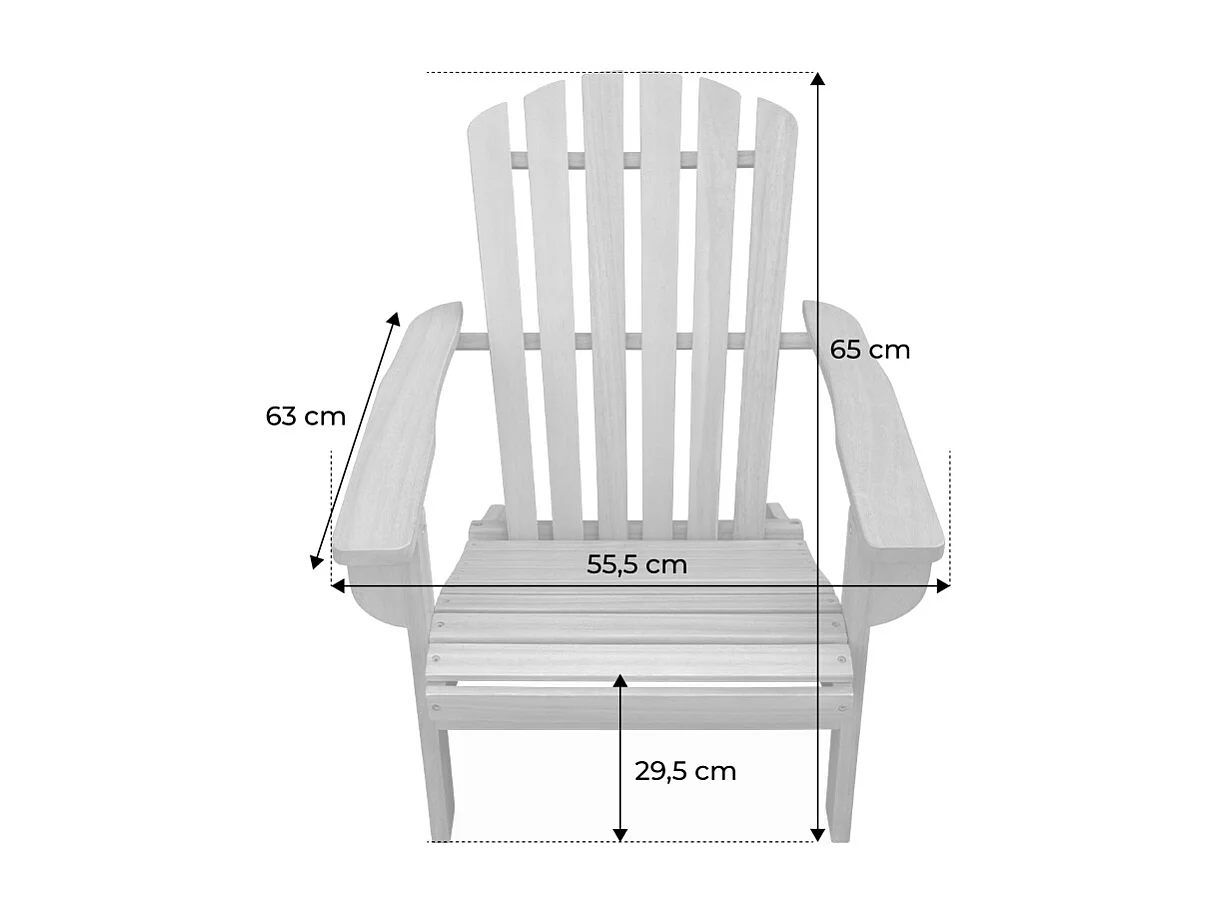 Sillón infantil adirondack de madera, set de 2 teck