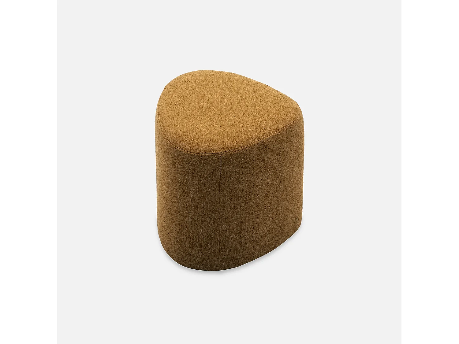 Puff de tela con forma de guijarro mostaza