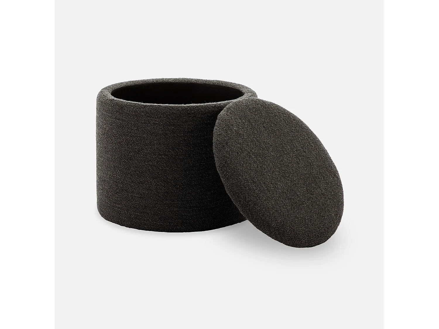 Puff de tela con almacenaje gris