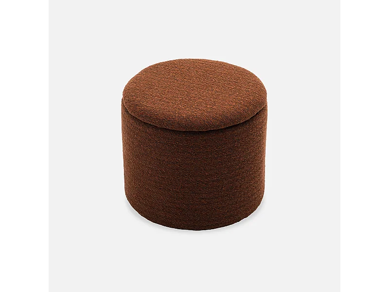 Puff de tela con almacenaje terracotta