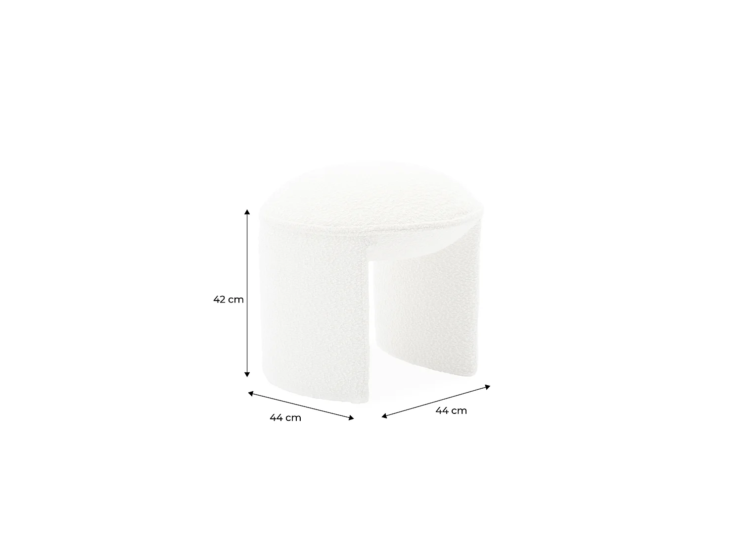 Taburete de rizo texturizado blanco