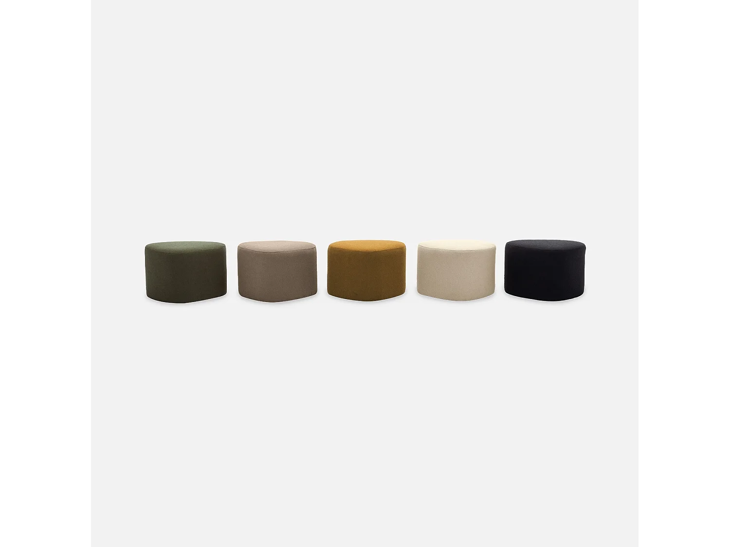 Puff de tela con forma de guijarro beige