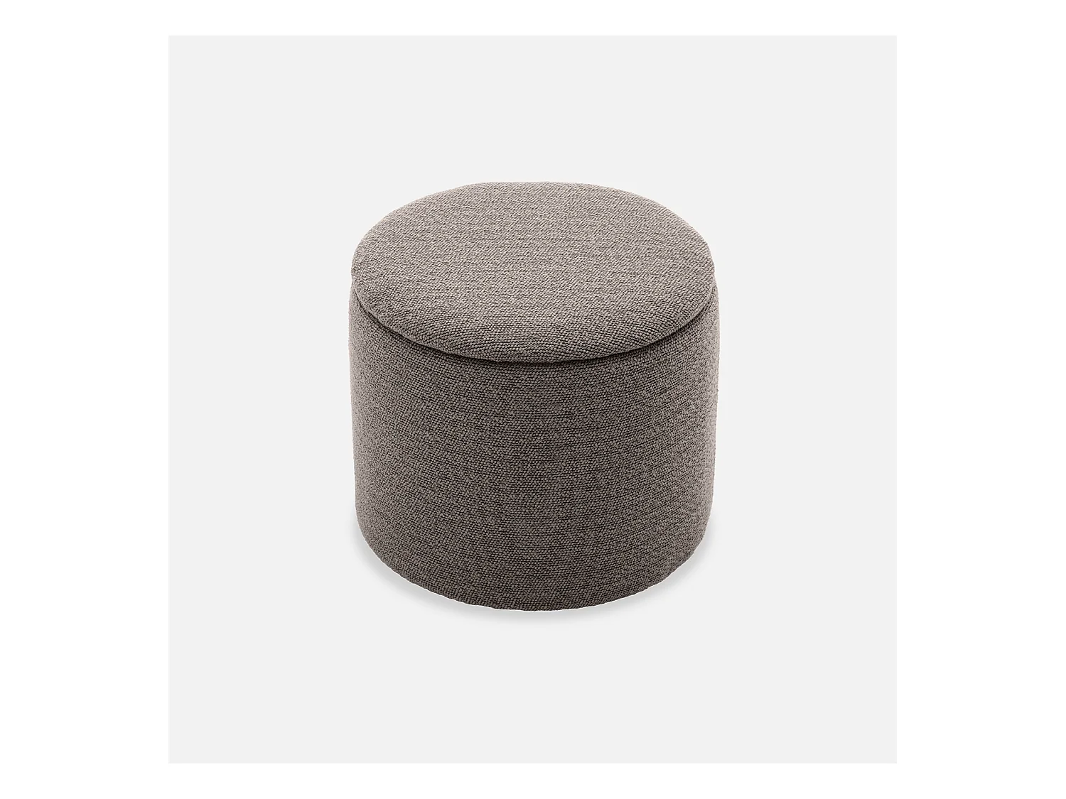 Pouf taupe en tissu avec rangement pour coussins ou plaids
