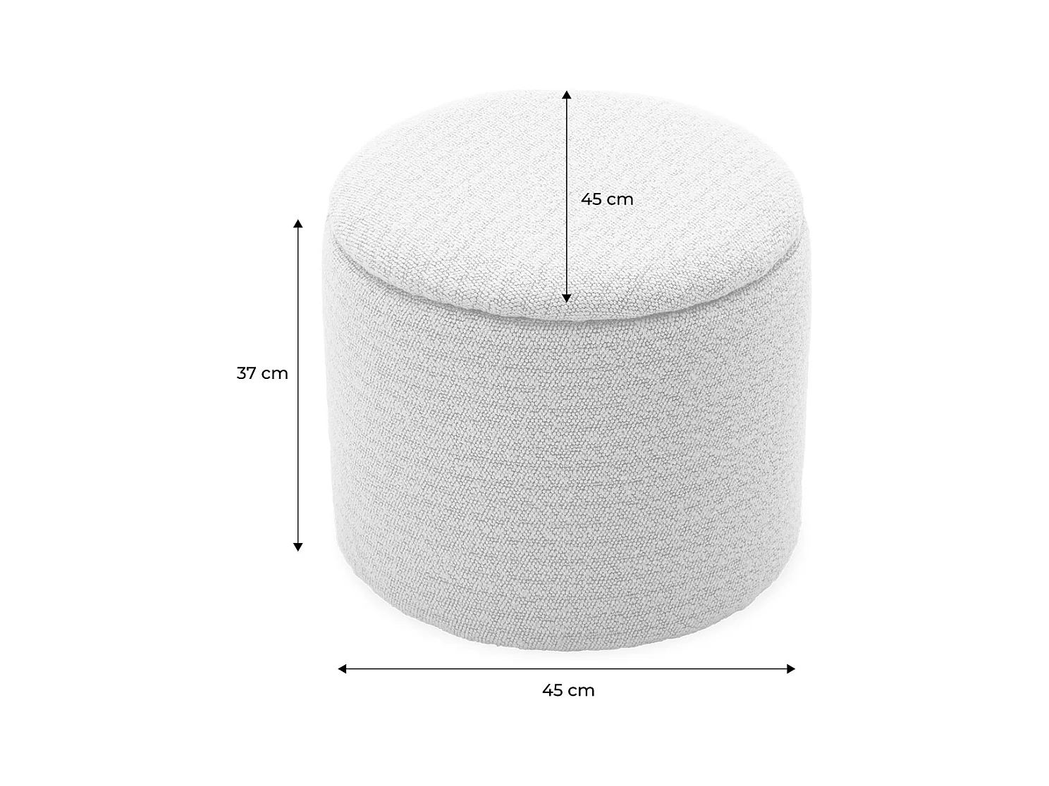 Puff de tela con almacenaje pardo