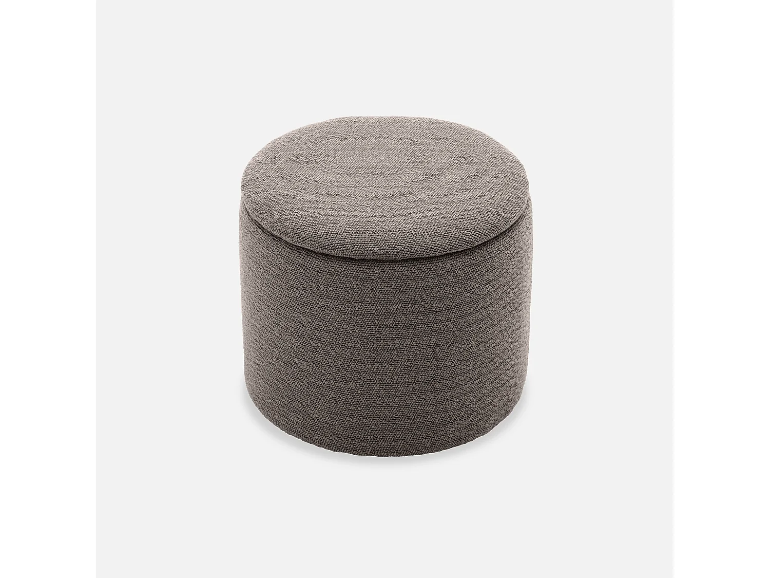 Pouf in tessuto con contenitore, beige