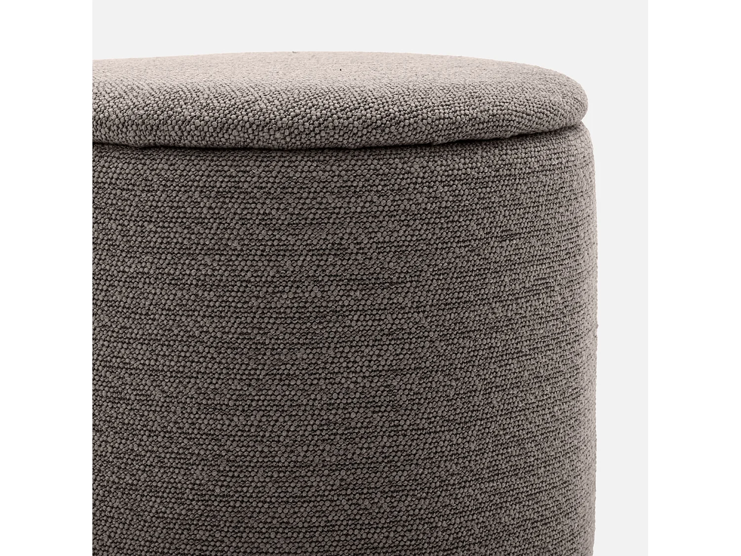 Pouf in tessuto con contenitore, beige