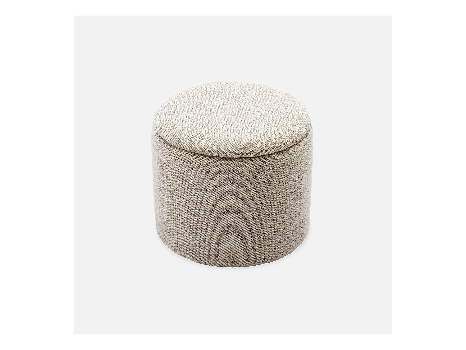 Pouf blanc en tissu avec rangement pour coussins ou plaids