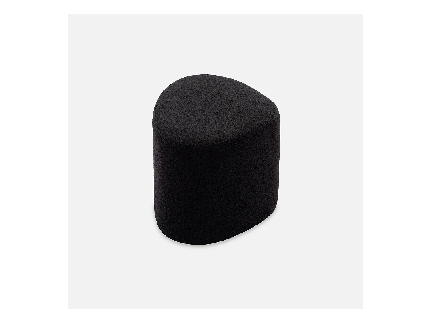 tabouret. pouf en forme de galet en tissu noir. TAO L 60 x P 44 x H 40cm