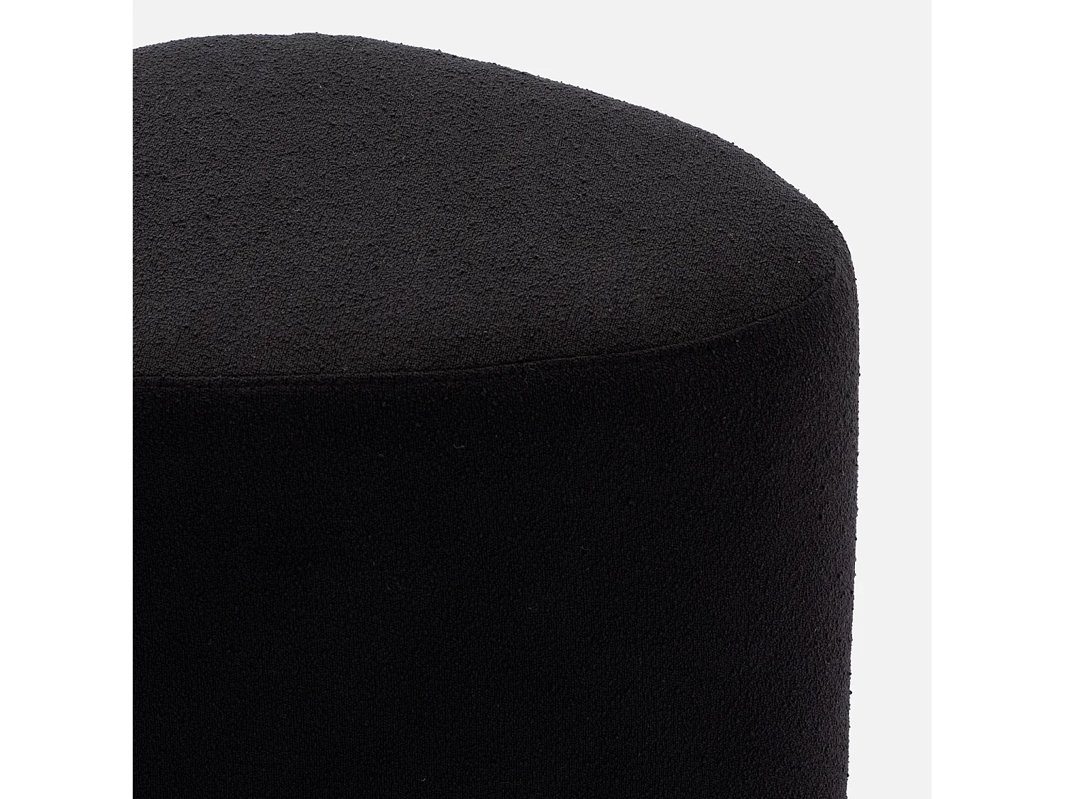 Taburete y puff de tela con forma de guijarro negro