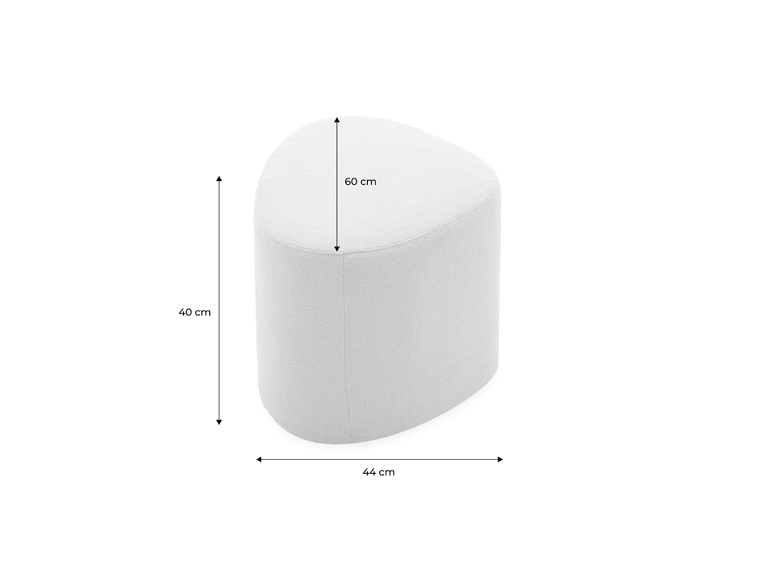 POUF A FORMA DI CIOTTOLO IN TESSUTO NERO - 60X44X40 CM