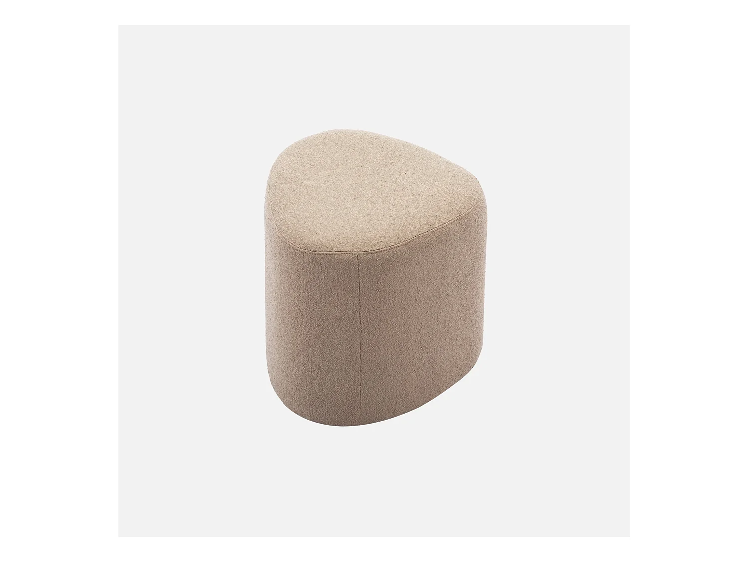 Sgabello e poggiapiedi in tessuto a forma di ciottolo, grigio