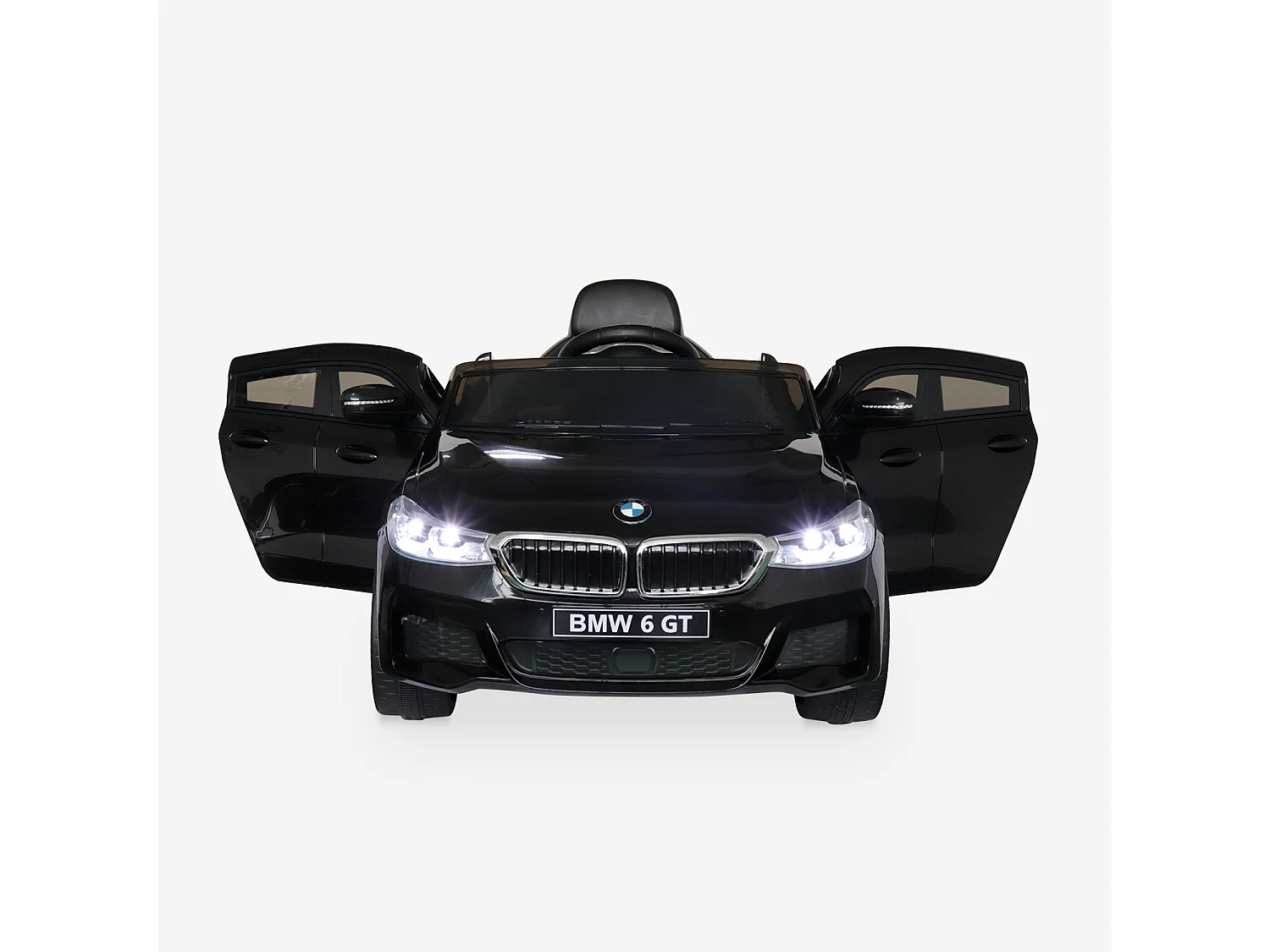 BMW Série 6 GT noire. voiture électrique pour enfants 12V 4 Ah. 1 place. avec autoradio et télécommande