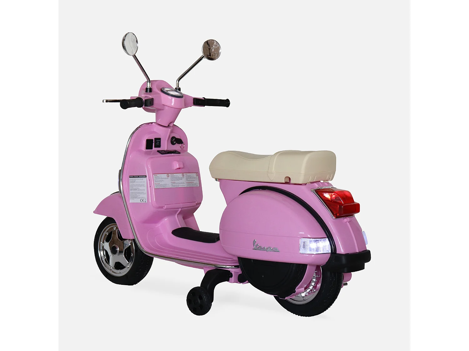 Scooter elettrico vespa 12v per bambini, 1 posto, rosa