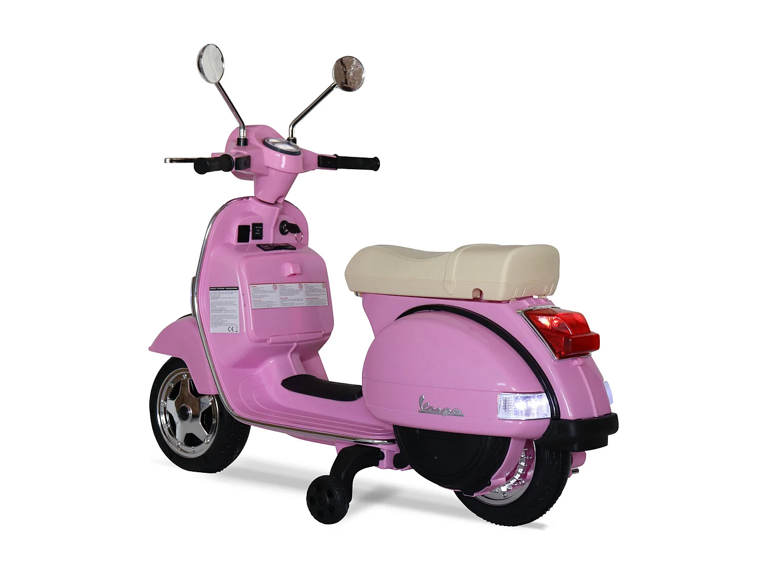 Scooter elettrico vespa 12v per bambini, 1 posto, rosa