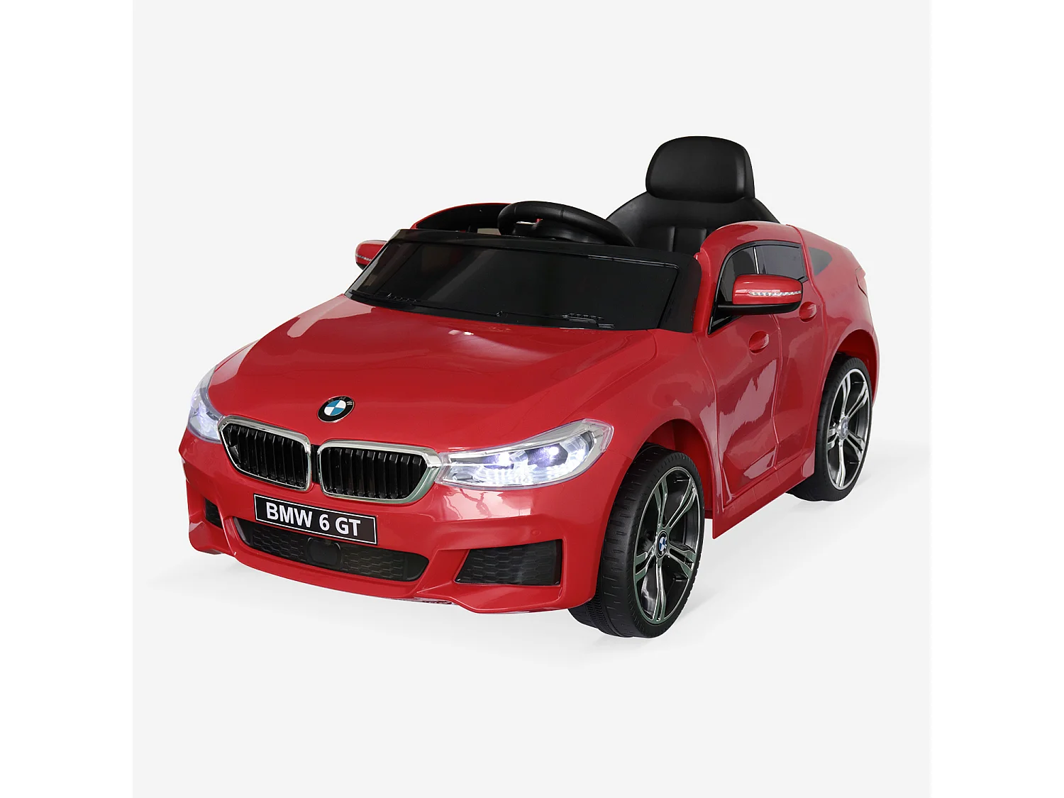 BMW Série 6 GT rouge. voiture électrique pour enfants 12V 4 Ah. 1 place. avec autoradio et télécommande