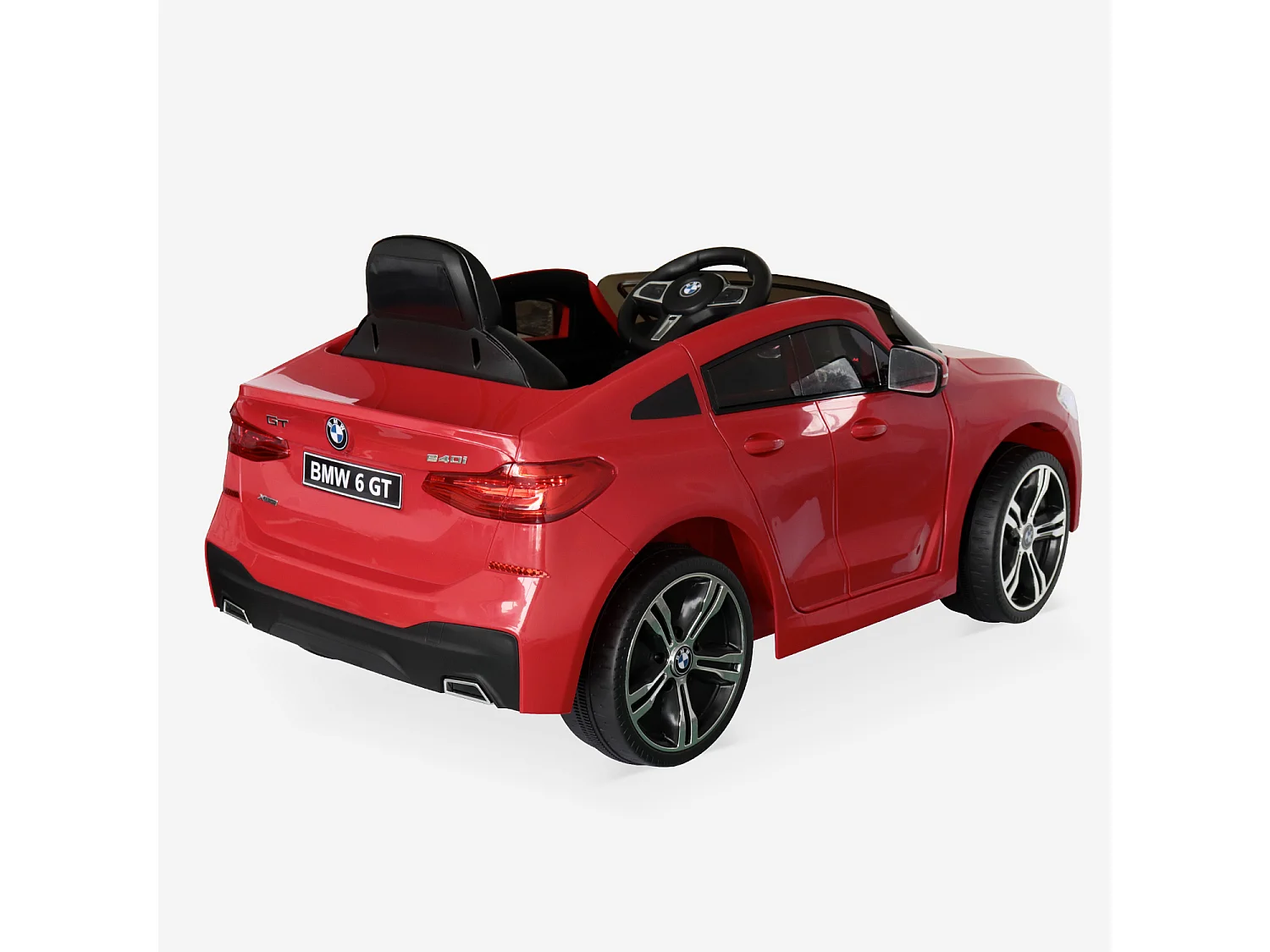 BMW Série 6 GT rouge. voiture électrique pour enfants 12V 4 Ah. 1 place. avec autoradio et télécommande