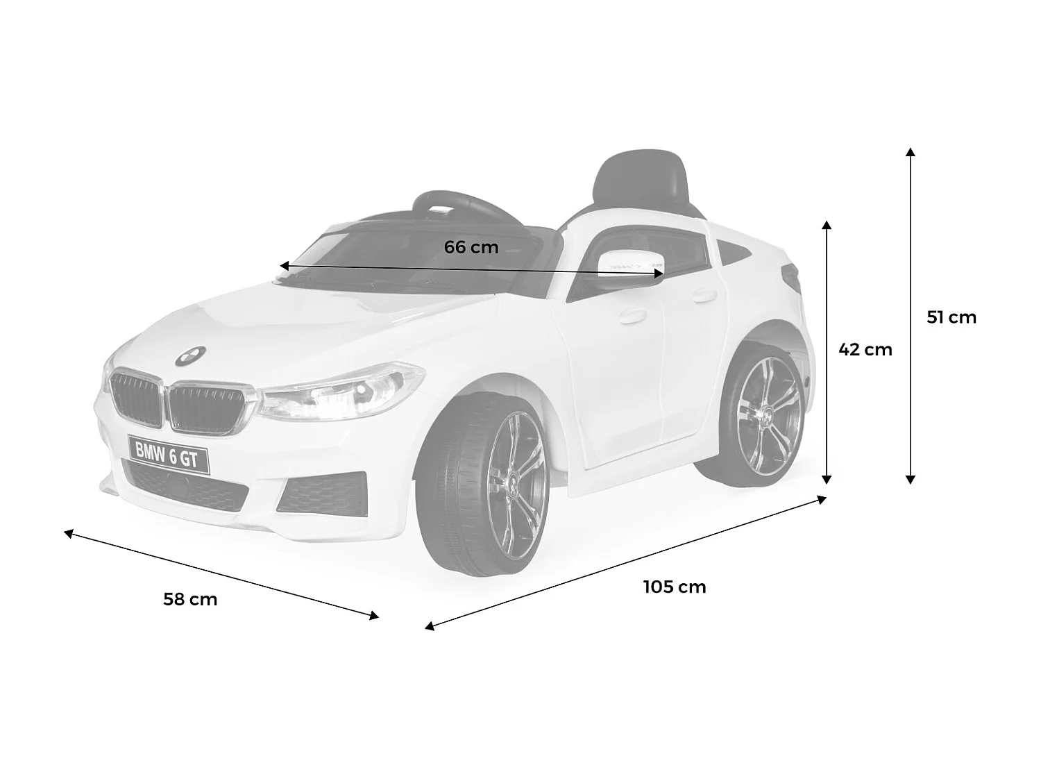 BMW Série 6 GT rouge. voiture électrique pour enfants 12V 4 Ah. 1 place. avec autoradio et télécommande