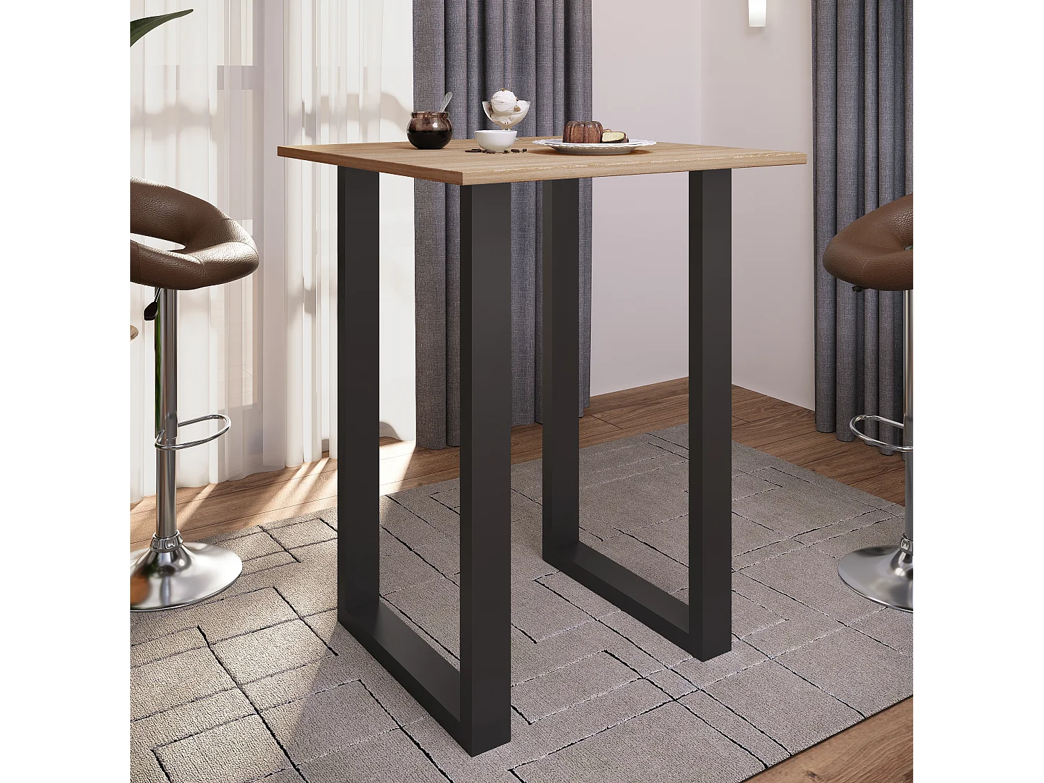 Houten bar tafel staande tafel Xona 80x80