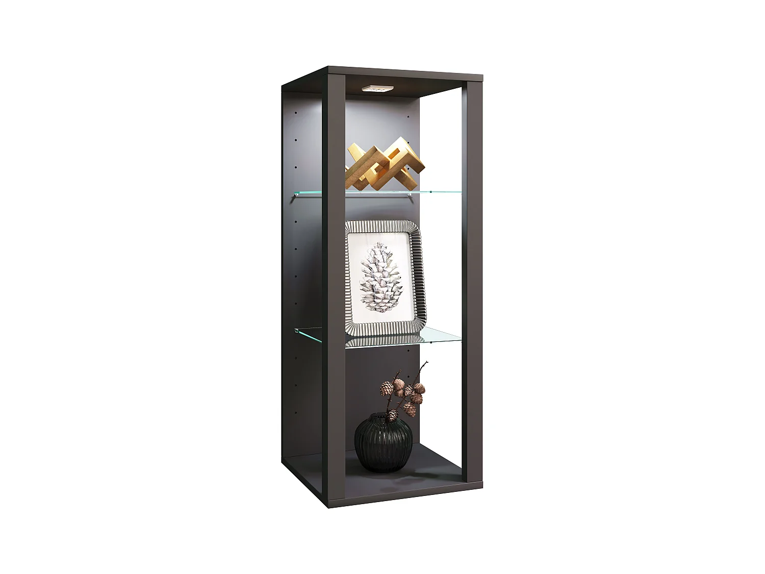 Wall display cabinet Glasol Anthracite H. 90 x W. 35 x D. 35 cm
