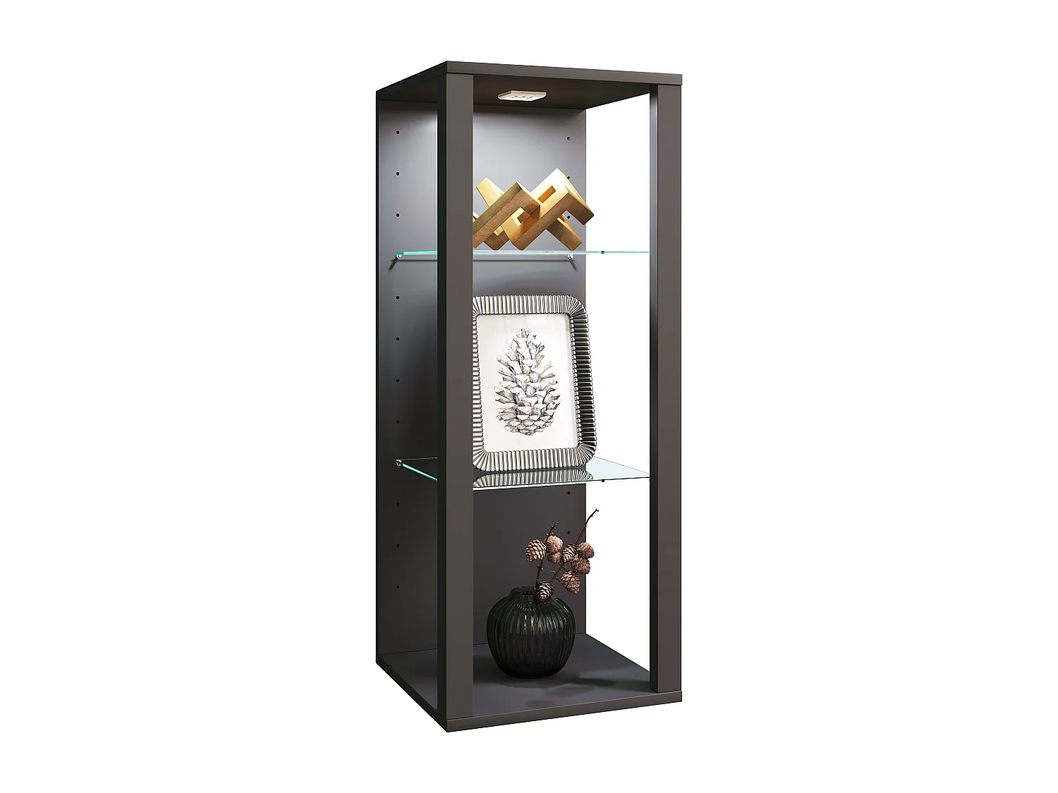 Wall display cabinet Glasol Anthracite H. 90 x W. 35 x D. 35 cm