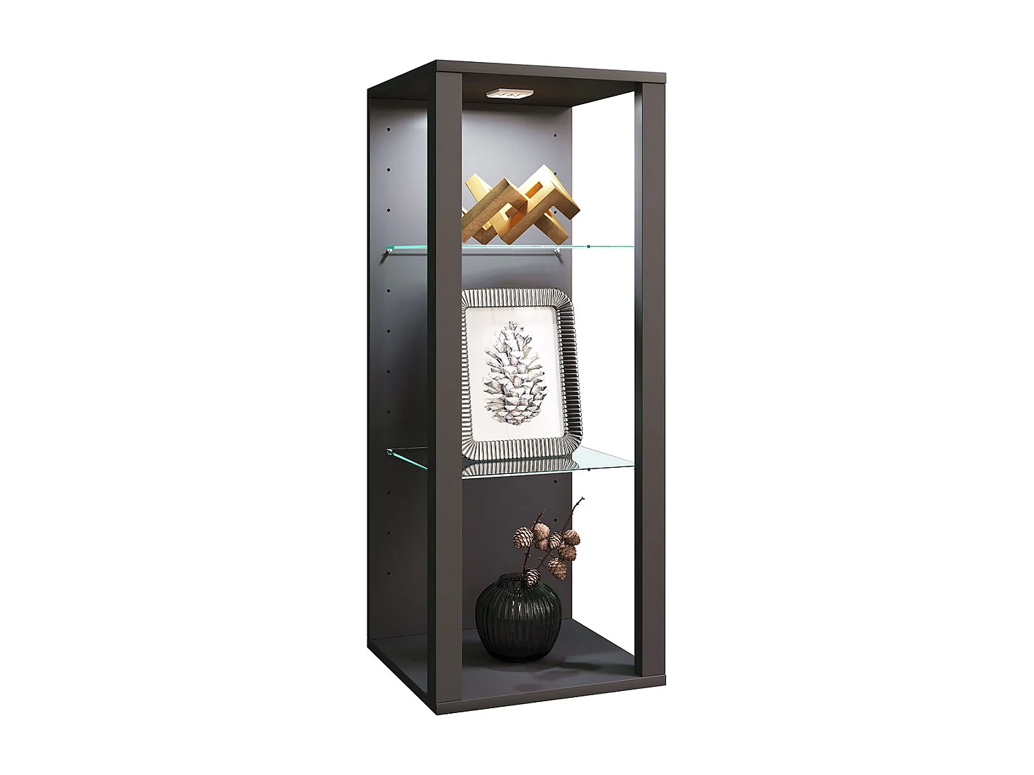 Wall display cabinet Glasol Anthracite H. 90 x W. 35 x D. 35 cm