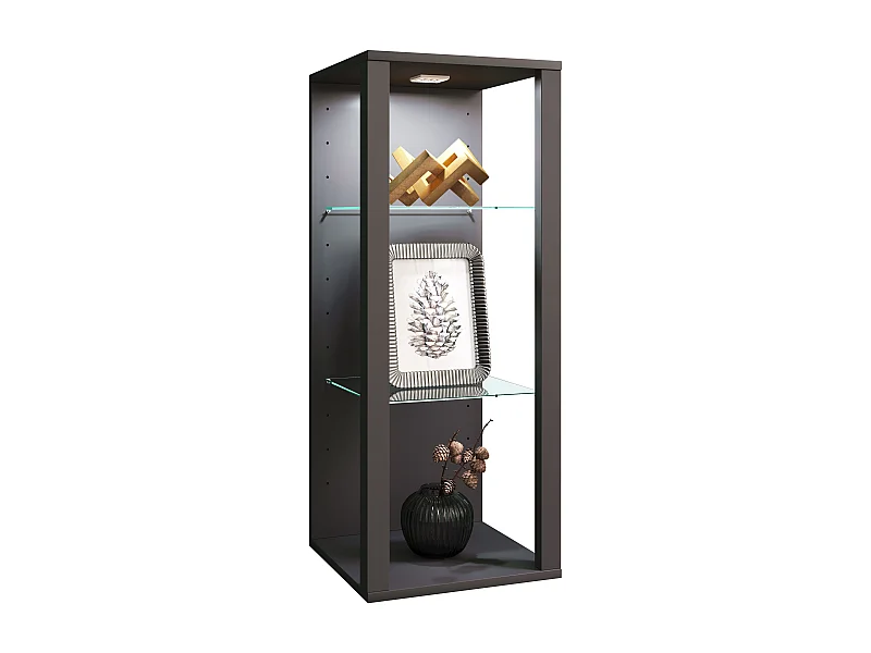 Wall display cabinet Glasol Anthracite H. 90 x W. 35 x D. 35 cm