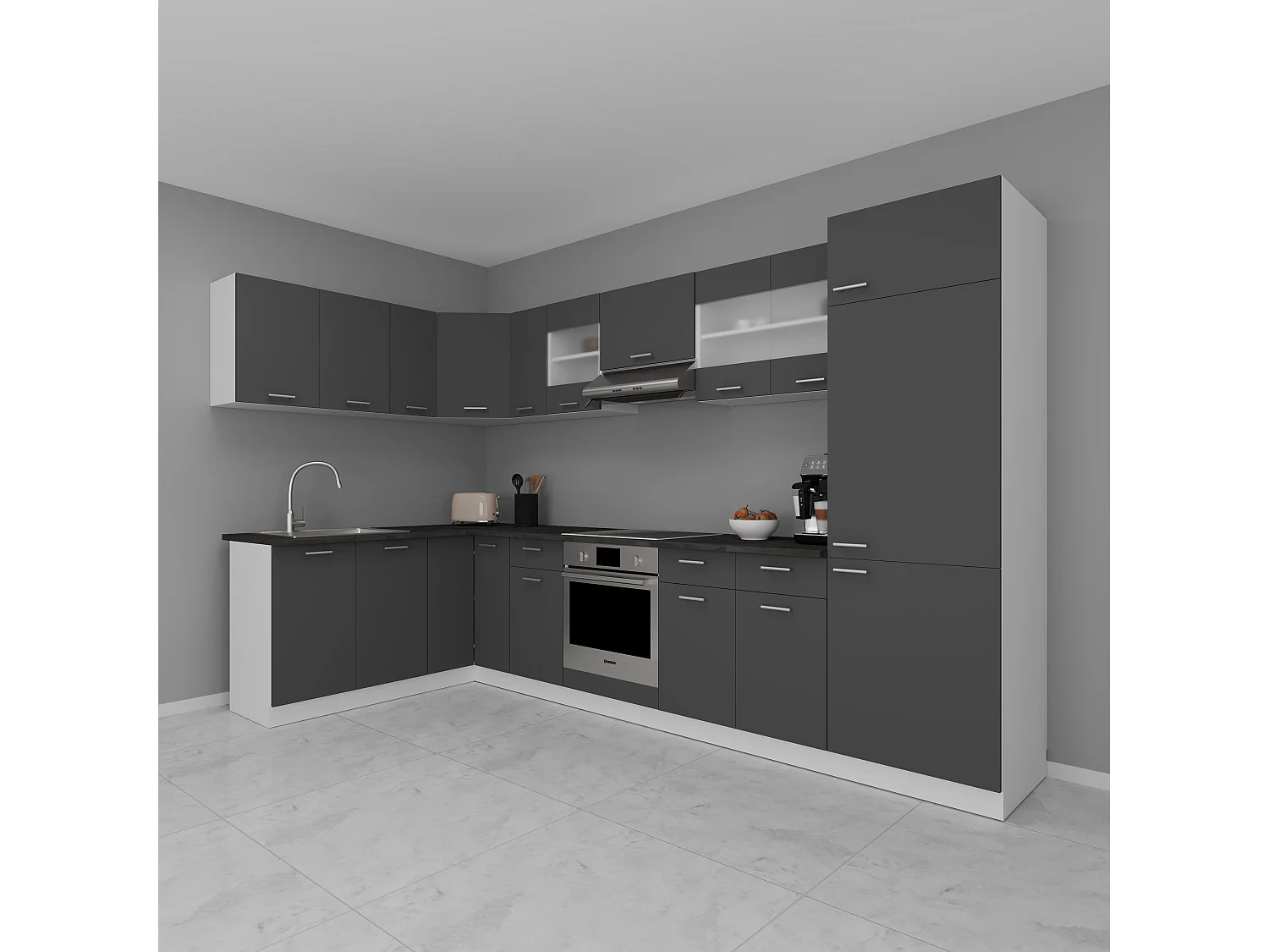 Kitchenette Esilo White / Anthracite H. 207 x W. 505 x. D. 60 cm