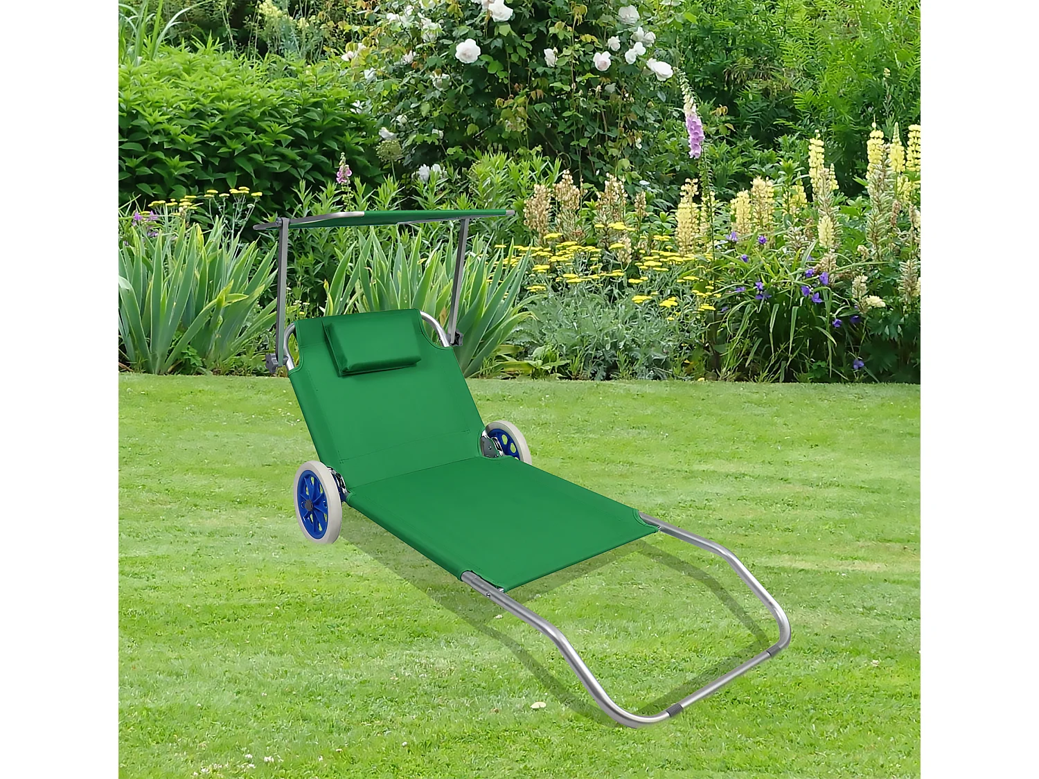Sun lounger Dach Green Ca. L. 165 x H. 16 x W. 65 cm